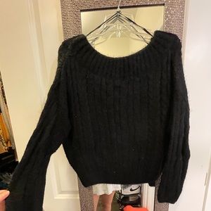 NWT - Impressions Black off shoulder sweater